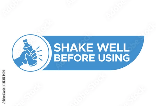 Obraz Shake Well Before Using Label Vector - Product Packaging Instructions Set