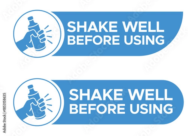 Obraz Shake Well Before Using Label Vector - Product Packaging Instructions Set