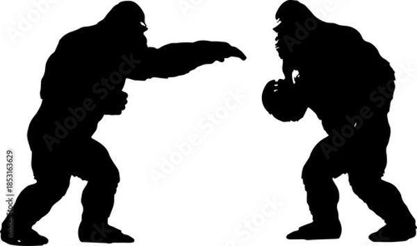 Obraz Bigfoot Evolution Silhouette Walking Progression Vector Art