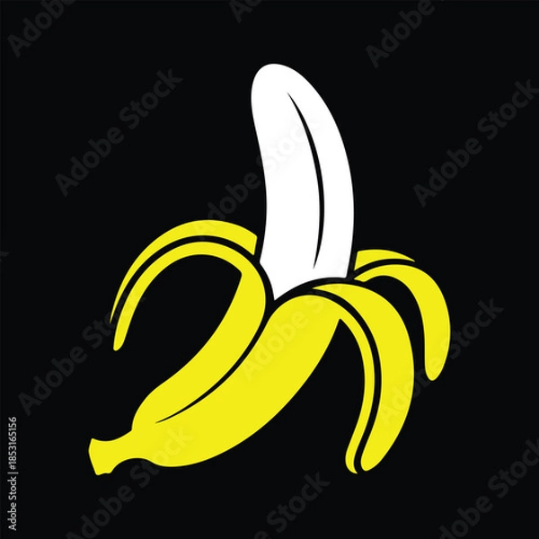 Obraz A peeled banana vector image