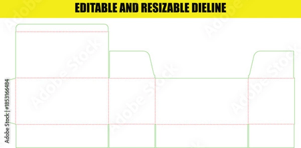 Obraz Editable and Resizable Packaging Dieline Template for Custom Box Design