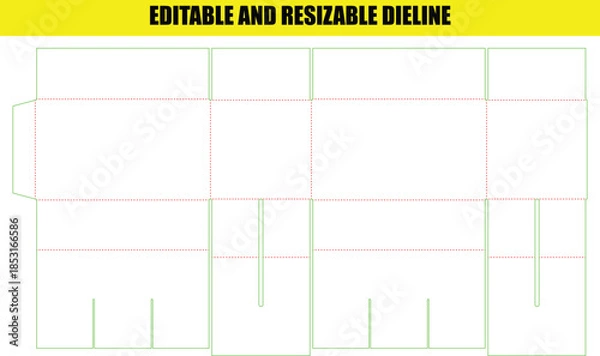 Obraz Editable and Resizable Packaging Dieline Template for Custom Box Design