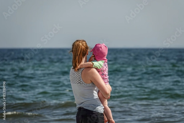Obraz Mutter und Tochter am Meer
