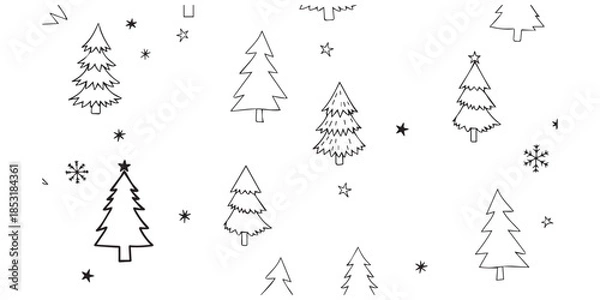 Obraz christmas trees set
