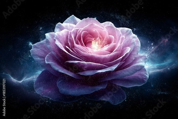 Obraz Cosmic Bloom: Ethereal Rose in Space