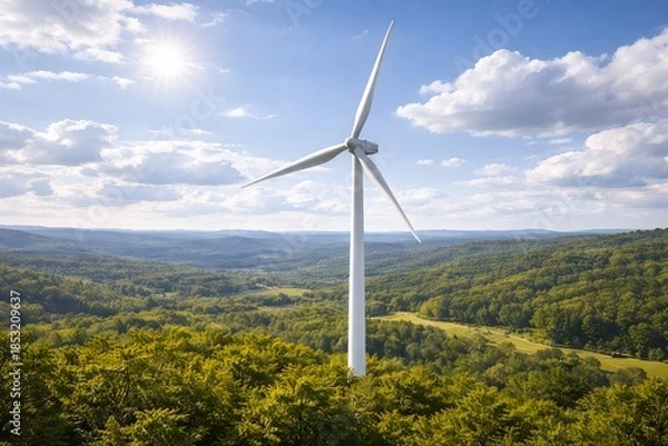 Obraz Torre eólica para geração de energia sustentável. 