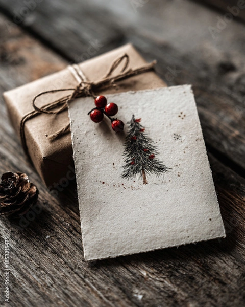 Fototapeta Rustic Holiday Card