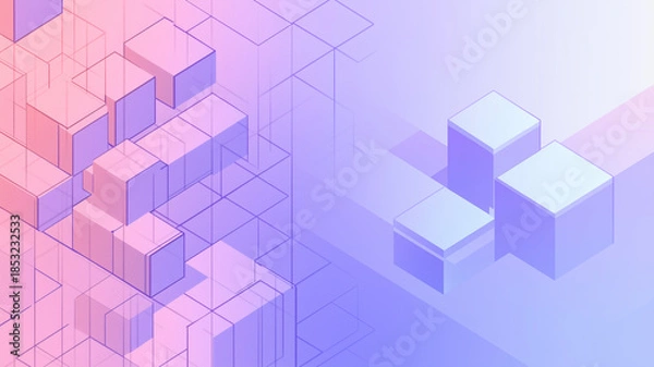 Fototapeta Presentation background featuring isometric cube pattern.