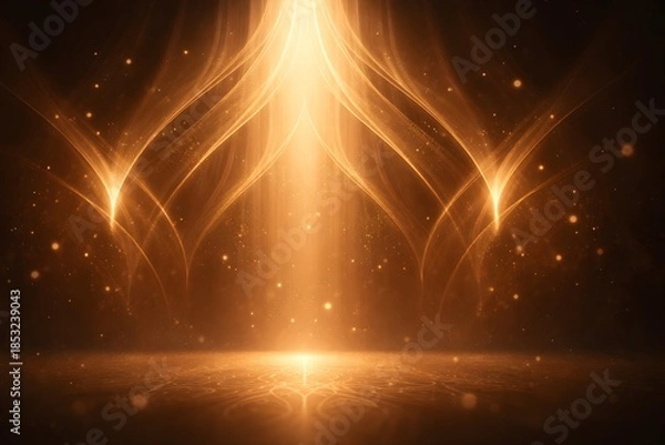 Fototapeta Radiant light flaring through darkness