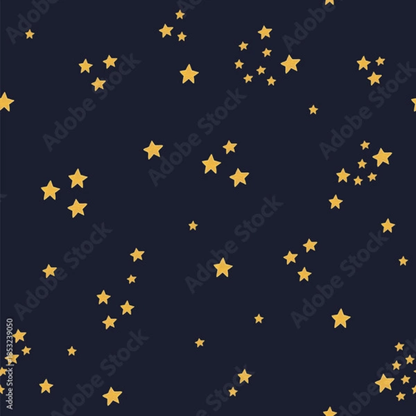 Obraz Night sky stars dark background vector seamless pattern.