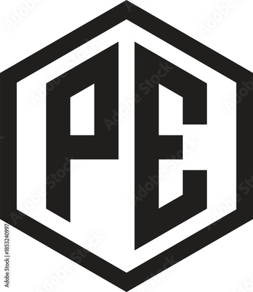 Obraz PE Monogram Logo Design 