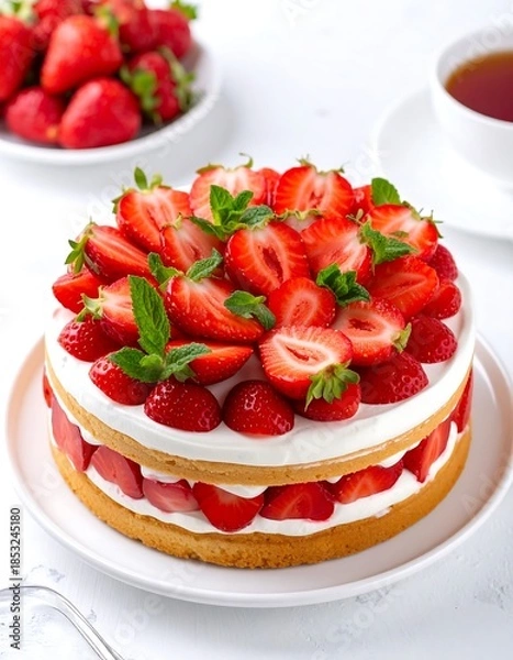 Obraz Strawberry layered cake