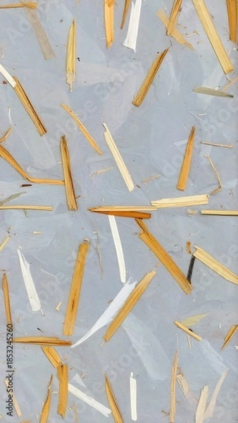 Obraz Straw pieces on light gray background