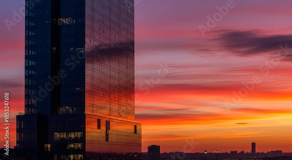 Obraz sunset in the city