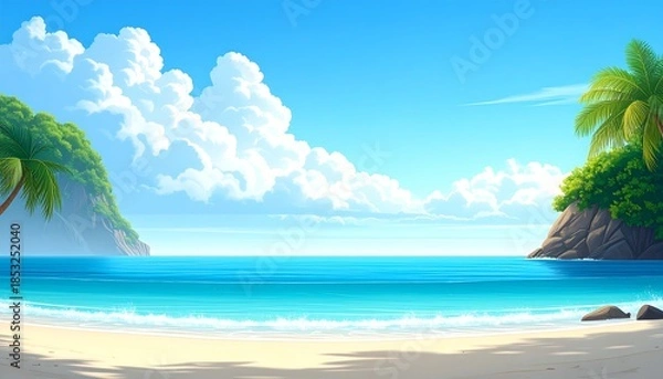 Obraz Tropical beach panorama