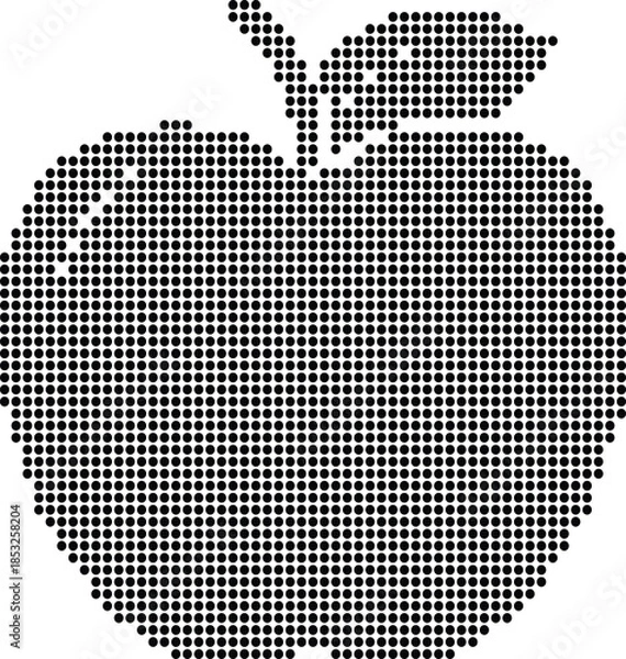 Obraz Halftone Apple Design, Fruit Vector Illustration For Print