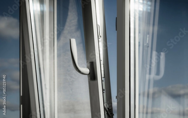 Obraz New plastic window on the balcony