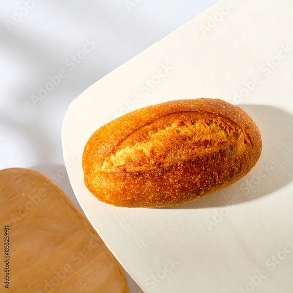 Fototapeta Baked bread on a plate