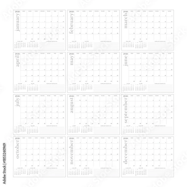 Fototapeta CALENDAR 2026