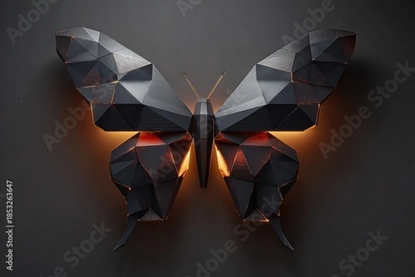 Obraz Low Poly Butterfly with Geometric Wings