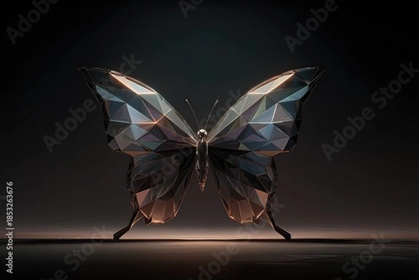 Obraz Low Poly Butterfly with Geometric Wings
