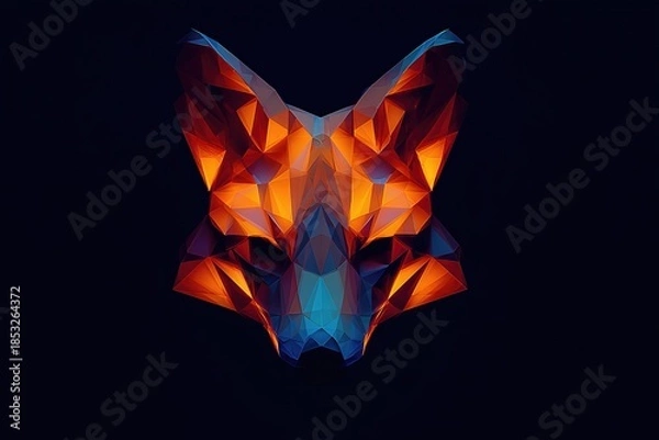 Obraz Low Poly Fox Head Geometric Illustration