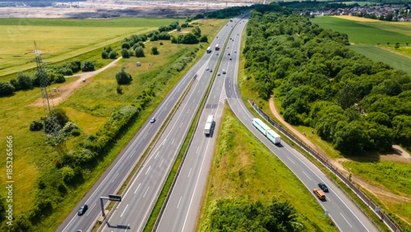 Obraz Aerial View of German Autobahn