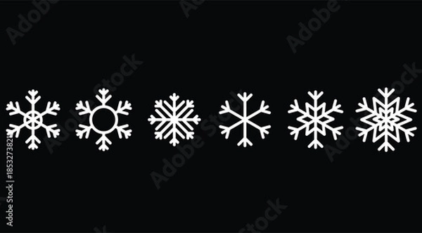 Obraz Different form snowflakes vector icons.