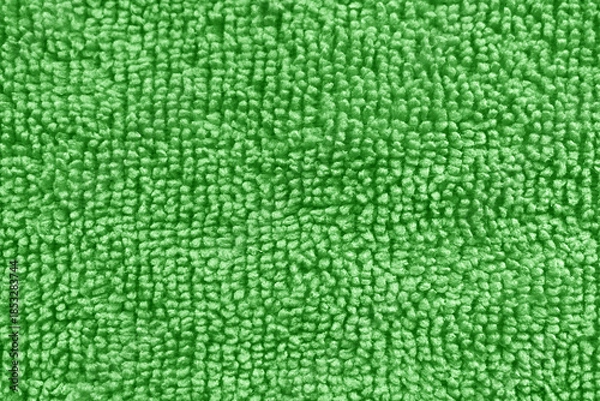 Obraz Green microfiber cloth texture background. Textile surface texture. Soft fabric background.