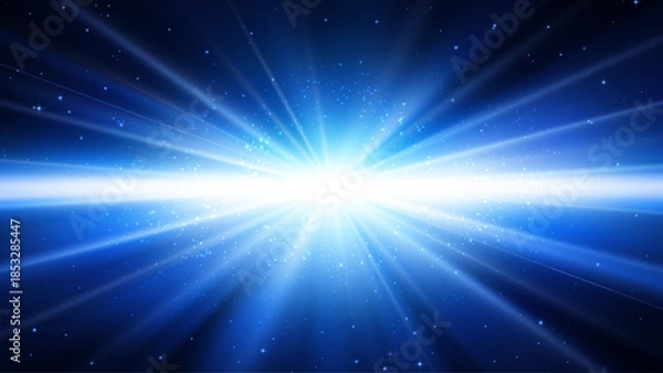 Obraz Abstract Star Light Effect. Blue Explosion Background With Rays