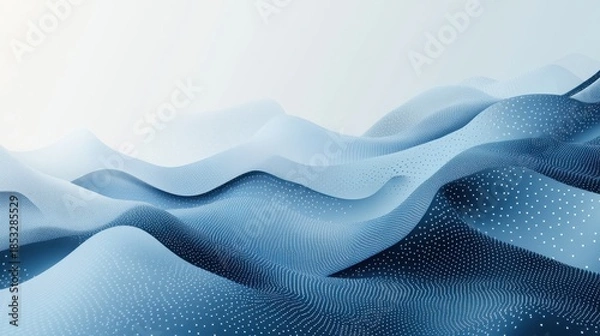 Obraz soft blue gradient background with snow-like dots