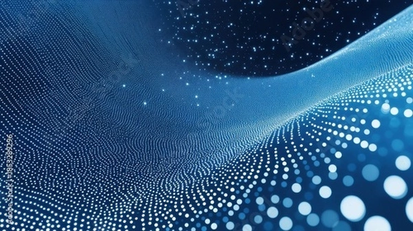 Obraz soft blue gradient background with snow-like dots