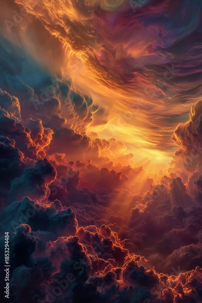 Obraz Celestial Conflagration. Generative AI
