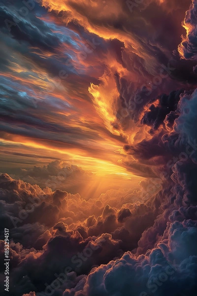 Obraz Celestial Conflagration. Generative AI
