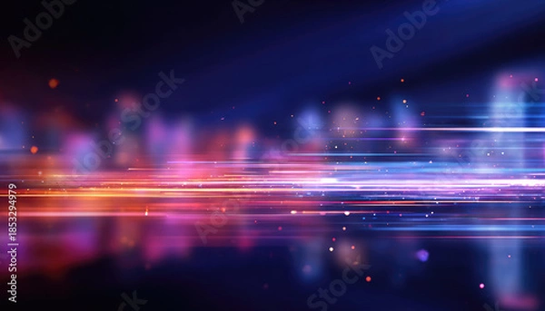 Obraz  Abstract digital high speed data processing in advanced technology background. 