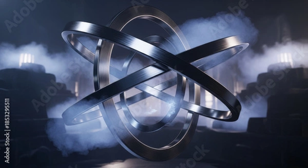 Obraz Abstract Sci-Fi Rings and Organic Mist