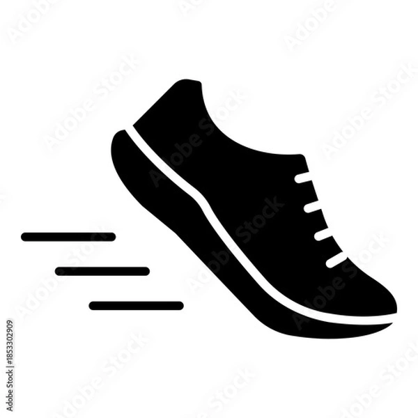 Obraz Running shoe glyph solid icon