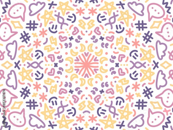 Obraz Colorful handdrawn mandala decorative abstract pattern