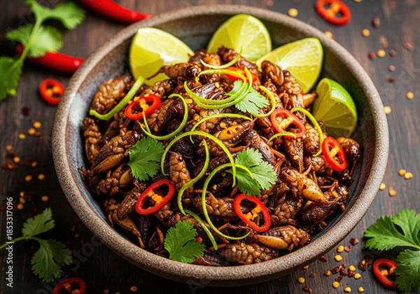 Obraz Spicy roasted cricket snack