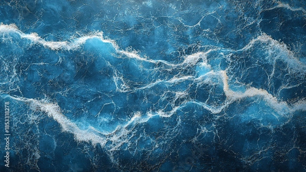 Obraz blue ocean sea waves water background, splash