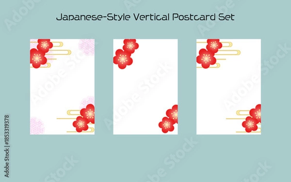 Obraz 梅の花のポストカードセット（縦型）