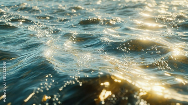 Obraz clear water waves background, pure, light, glowing