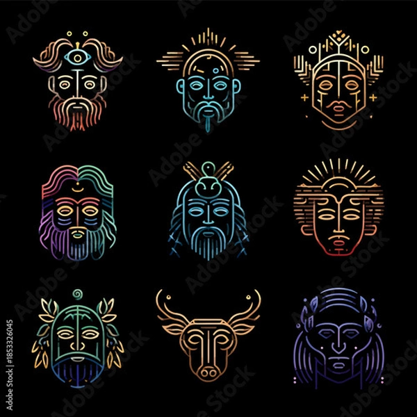 Obraz ancent personality type icons