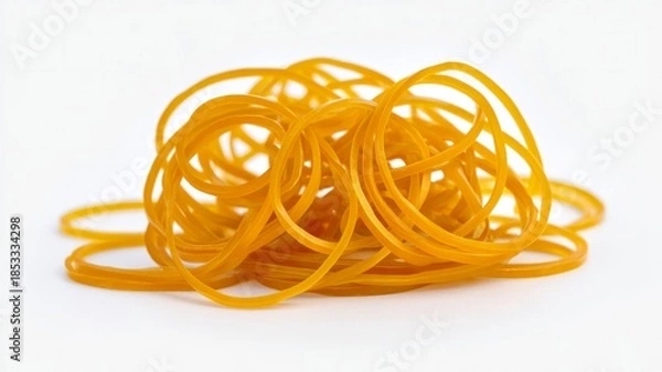 Obraz Tangle of rubber bands on white background. Artificial intelligence image