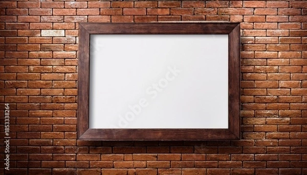 Fototapeta blank frame on brick wall
