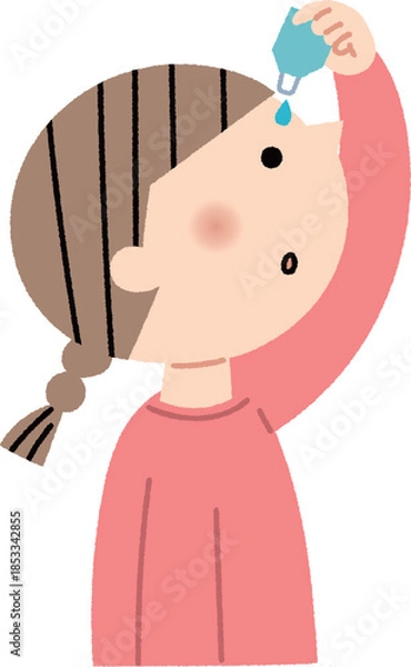 Fototapeta 目薬を指す女の子