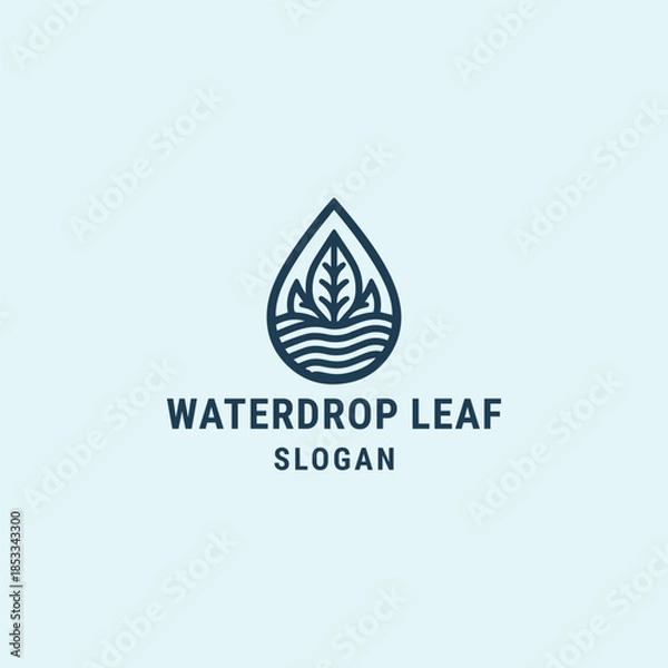 Obraz Waterdrop leaf logo icon design template vector illustration