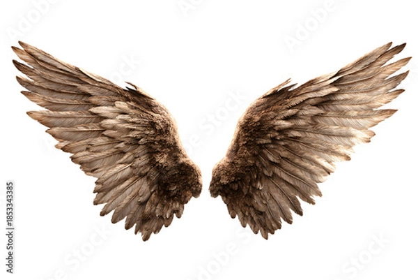 Obraz Brown Feathered Wings Spread Open