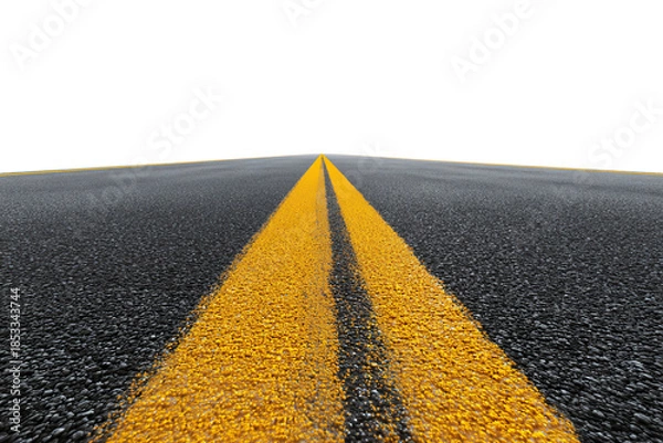 Obraz Empty Highway with Yellow Divider Line