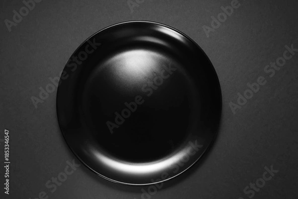 Obraz 黒い背景に黒い皿